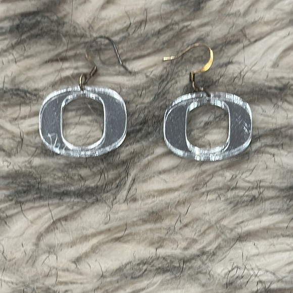 Oregon duck University mirrored dangle earrings - Picture 1 of 2